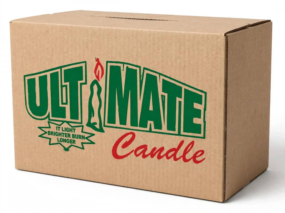 Carton of big white candles